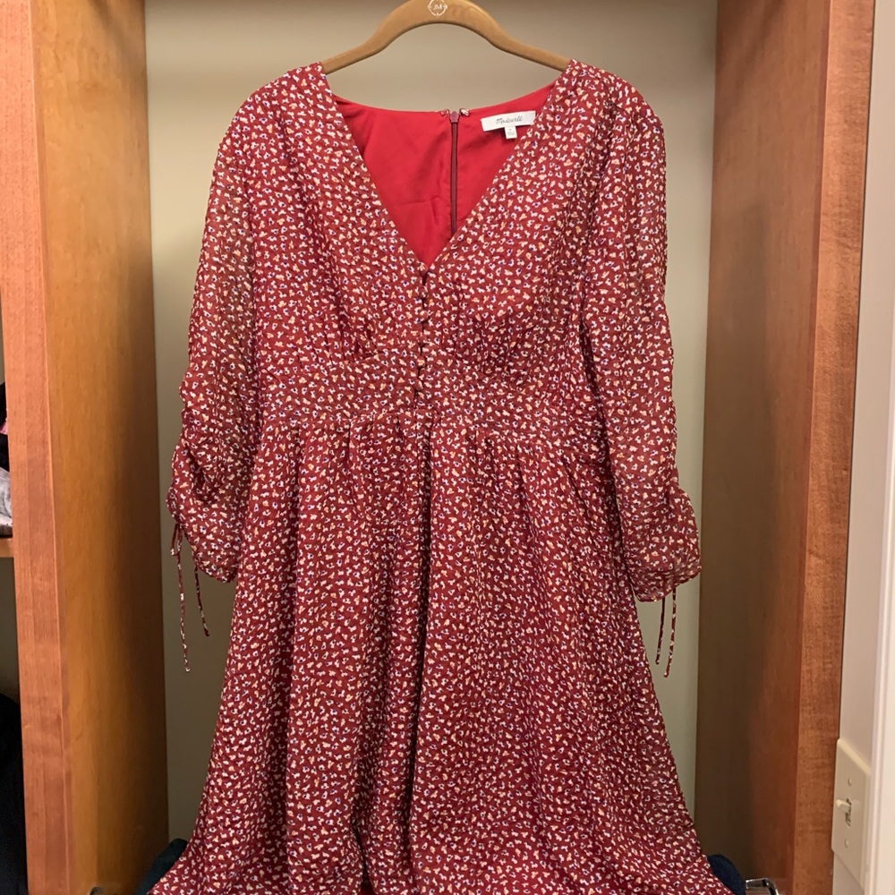 Red Floral Madewell Dress